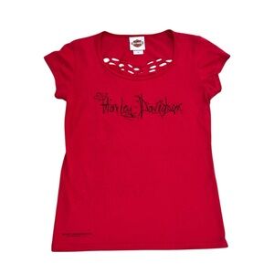 Harley-Davidson red y2k tee